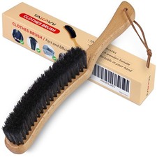 Clothes Brush Hat Brush, Black Boar Bristle Lint Brush with Large Beech Wood ...