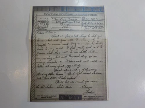 WW2 V-Mail Letter Soldier 363rd Infantry World War Two Military WW II VTG WWII