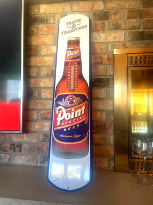 POINT SPECIAL PREMIUM LAGER BOTTLE  BEER 38.5'' HUGE WORKING TAVERN THERMOMETER