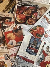 80 piece vintage style advertisement  Lot Junk Journal Ephemera SET 2
