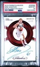 2019 Panini Flawless Dirk Nowitzki Excellence Signatures Ruby /15 PSA 10 