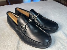 Gucci 1953 Horsebit Men's Black Leather Slip-On Loafers US 8 D