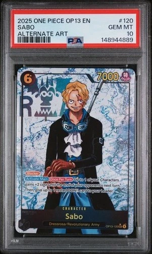 2025 ONE PIECE OP13-CARRYING ON HIS WILL #120 SABO ALTERNATE ART - PSA 10