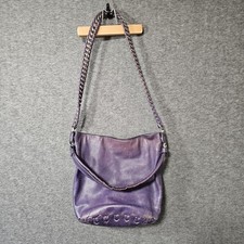 Roberto Cavalli Purple Leather Buckt Bag Made In Italy Read Description