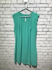 Speckles, Women L, Sheer Chiffon Sleeveless Green Shift Mini Dress