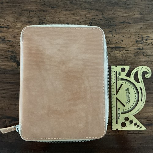 Galen Leather Co Folio in Undyed Leather with Bonus Brass Protractor