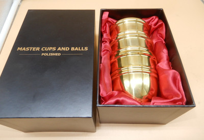 MASTER Cups and Balls polished GOLD by TCC magician magic trick with box Ltd Ed