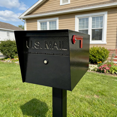 Mailbox,With Mounting Post,Comes with 4 Keys, Mailboxes for Outside,Locking Mail