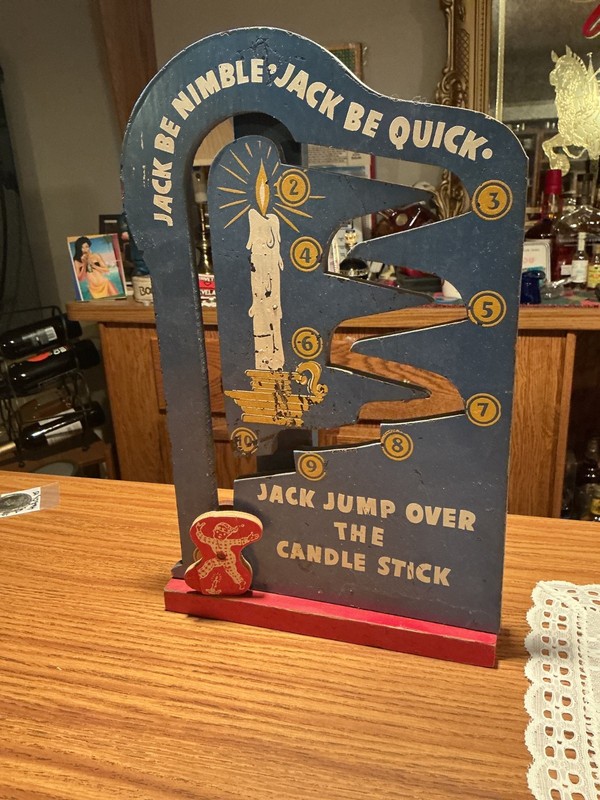 Antique Vintage Jack Jumped Over The Candlestick wooden Toy