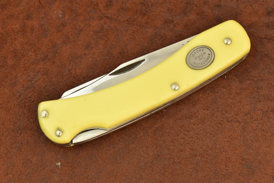 MOORE MAKER MATADOR TEXAS MADE IN USA DOUBLE LOCKBACK SODBUSTER KNIFE (28301) - Image 3 of 4