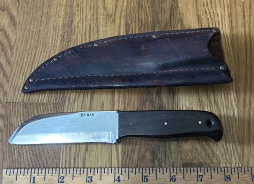 Vintage Ka-Bar Sailors Rigging Boat Knife Fixed Stainless Blade + Leather Sheath