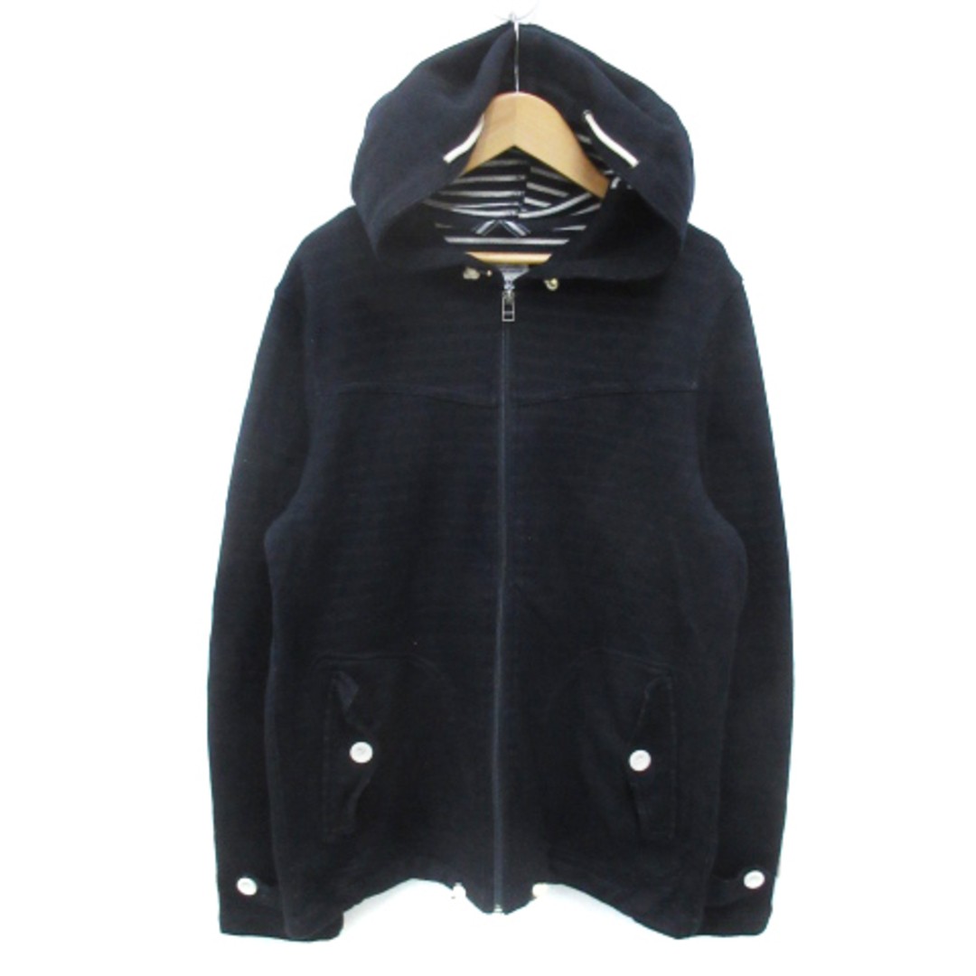 【LOHEN】V COLLAR LIGHT JACKET BLACK Nylon Shell Jacket with Hood with school emblem [TX174-3277