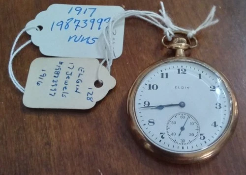 Antique ELGIN Pocket Watch #19873997 17j 12s Gr. 345 1917 Runs Great