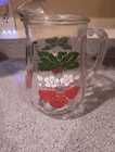 Anchor Hocking Vintage Strawberry Patch Glass Pitcher 1950's