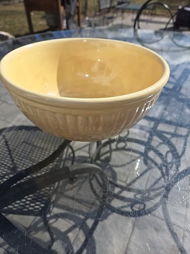 Yellow Ware Red Wing Pottery Bowl Gypsy Trail Reed 9 Inch - Picture 3 of 20