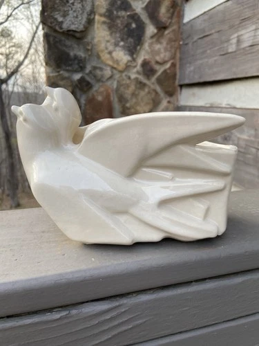 Vintage McCoy Creamy White Color Doves Planter 1940’s Rare Find Excellent Cond