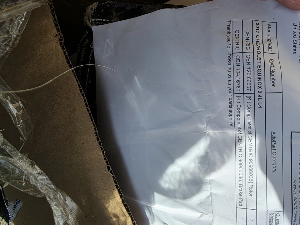 Chevy Equinox 2017 kit de frenos y rotor nuevo nunca usado Foto 4 de 4