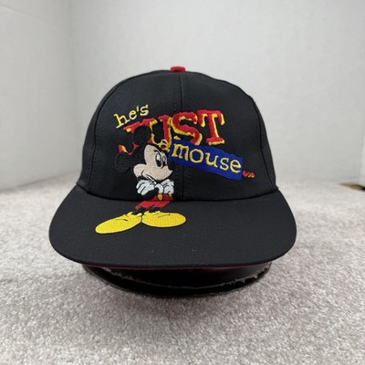 Goofys Hat Co Vintage Walt Disney Mickey Mouse Just A Mouse Snapback Black Cap