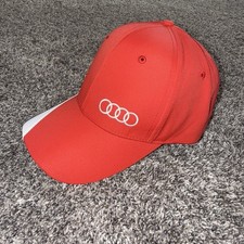 Audi Authentic Baseball Hat Cap Red Black White 4 Rings Logo Car Adjustable NWT