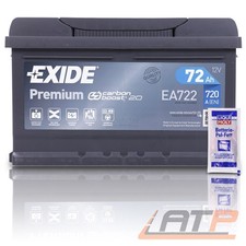 EXIDE AUTOBATTERIE 12V 72Ah STARTERBATTERIE 720A INKL LIQUI MOLY BATTERIEPOLFETT