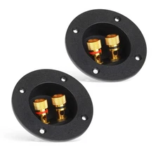 2 Pcs Black Speaker Box Terminal Cup 3 Inch 2-Way Spring Loaded Jacks Speaker...