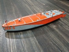Vtg JEP 3 French Tin Windup Jouet de Paris Clockwork Speed Boat Toy With Pilot