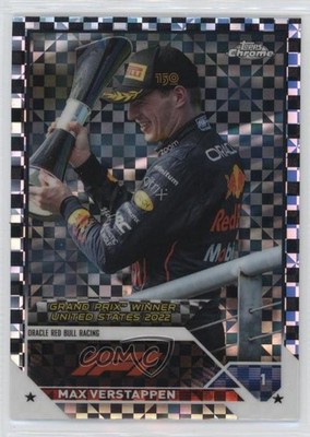2023 Topps Chrome Formula 1 Checker Flag X-Fractor Max Verstappen #162 5y7