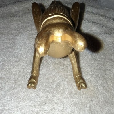 Gold Metal Grasshopper Animal Figurine Sculpture with Carvings