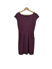Quince Women Ultra-stretch Ponte Cap Sleeve Dress Purple S