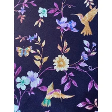 JOANN Keepsake Calico Dark Floral Butterfly Hummingbird Fabric BTHY Cotton OOP