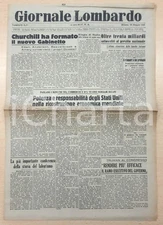 1945 GIORNALE LOMBARDO Governo Churchill - Campo prigionia a Sesto per fascisti