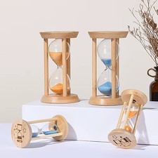 Sand Hourglass Timer 3/5/10 Minutes Egg Sandglass Timer Clock Decor Wooden Gift