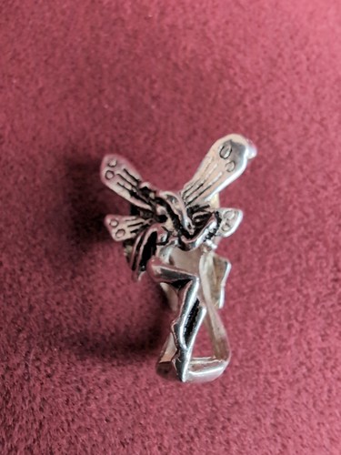 Vintage Silver Tone Fairy Dust Woman Pendant