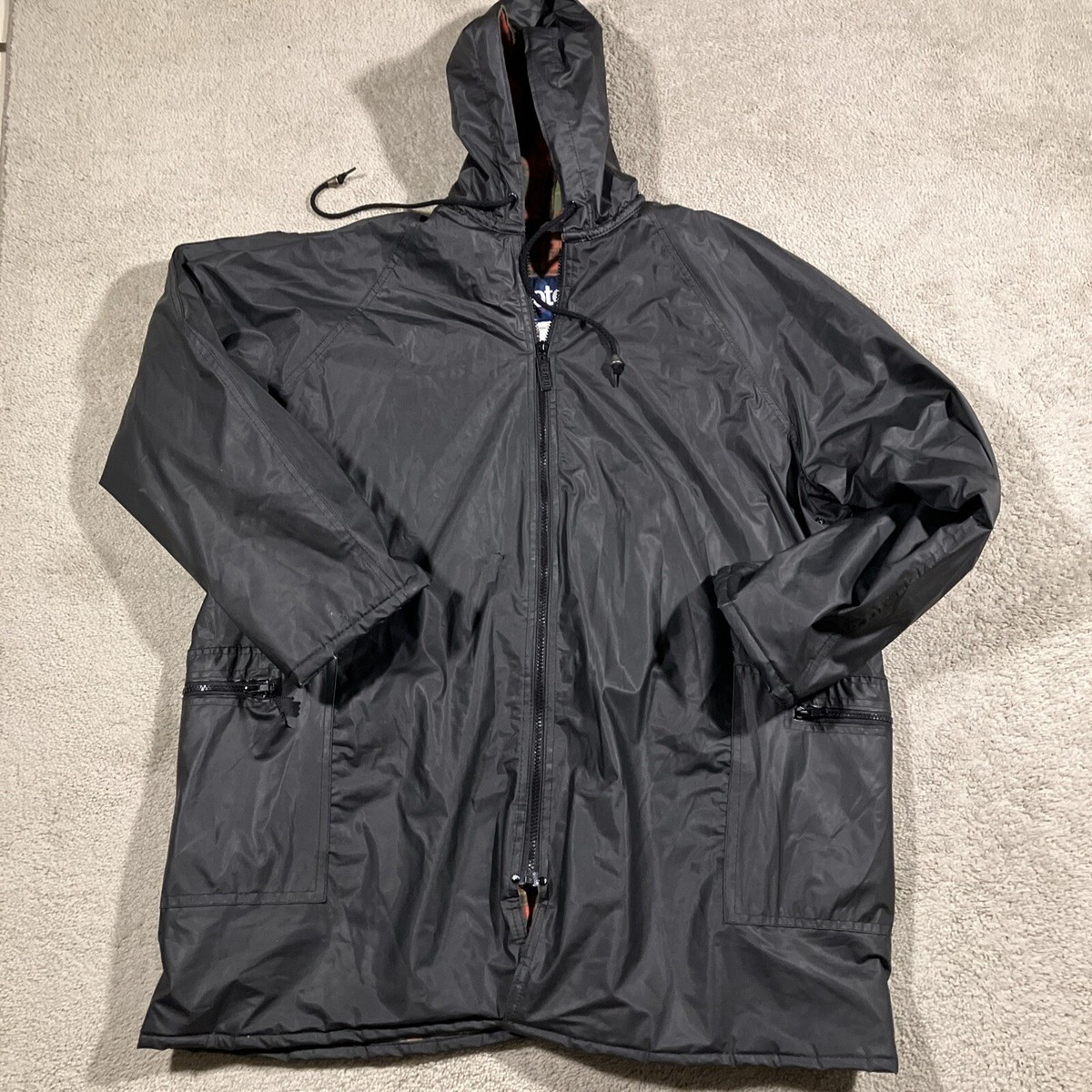 Totes Water Resistant Storm Jacket Womens XL Black Flannel Lined