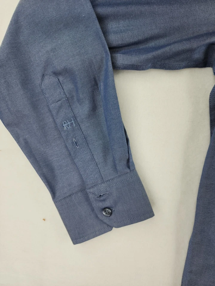 Camisa de manga larga calce ajustado azul casa roja con logotipo LSP para hombre grande Foto 3 de 4