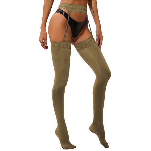 Womens Stockings Floral Lace Pantyhose Patchwork Lingerie Stretchy Nightwear - Picture 52 of 81