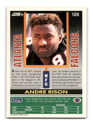 1992 Score Football #1 - #250 - - - Pick A Card - - - Complete a Set - Picture 145 of 281