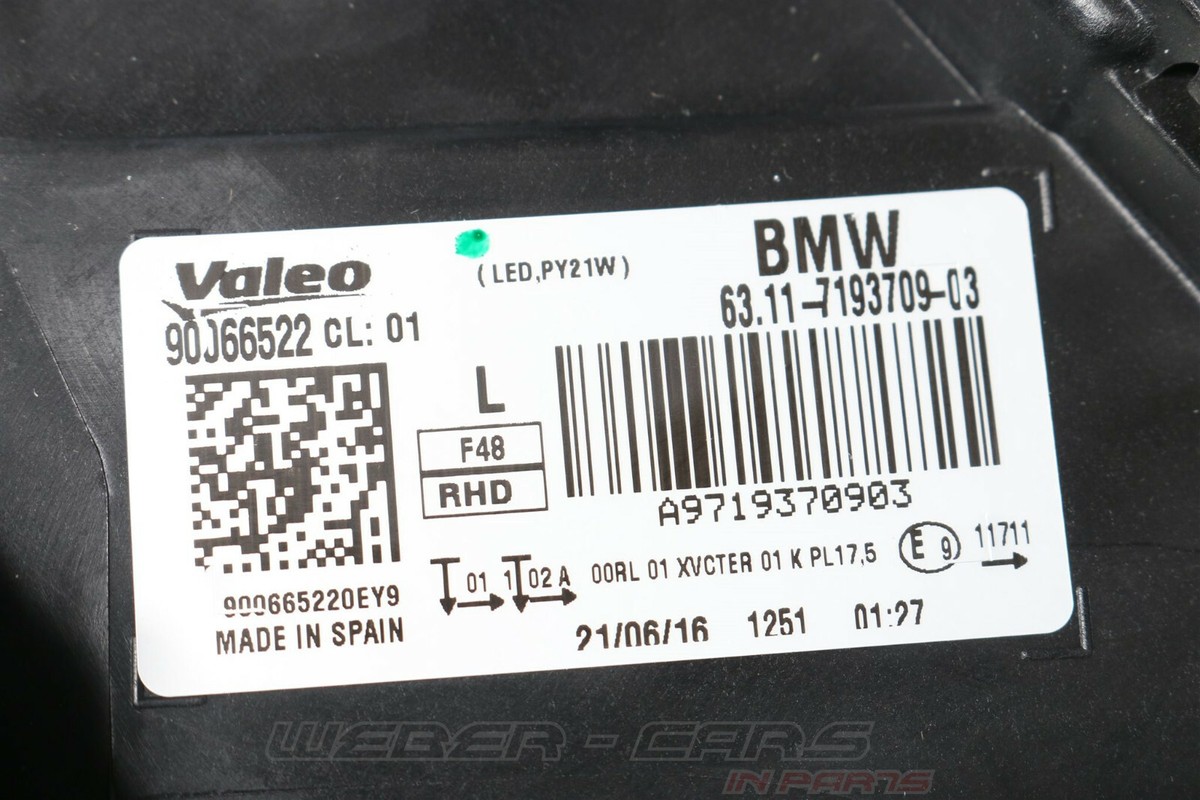 7193709 LED Headlamp Headlight Light Left Passenger Rhd New OEM  