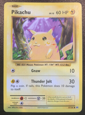 2016 Pikachu Pokemon Basic card 35/108 LV.12 60HP | eBay