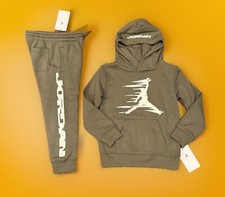  102 NWT AIR JORDAN FLIGHT 2 Piece Set Hoodie Joggers Pants Green Size 5