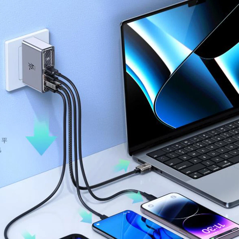 Кабель настенного зарядного устройства Nubia Red Magic 120 Вт GaN 4 порта PD для Red Magic 9 8 8S Pro+ - Изображение 3 из 4