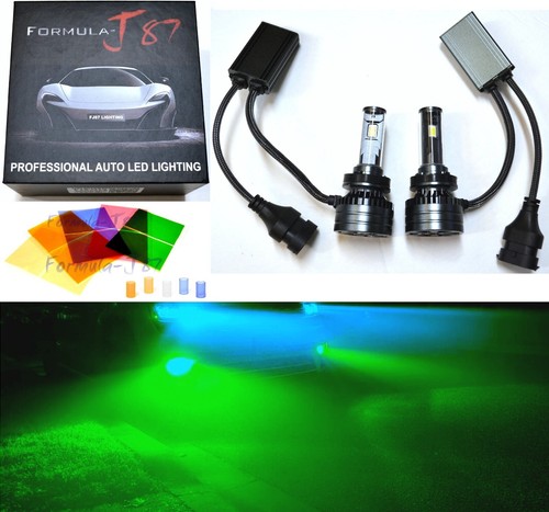 LED Kit F15 140W H8 Green Two Bulbs Head Light High Beam Replacement Lamp - Bild 1 von 22