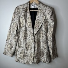 Vintage Talk of the Walk Atlantic City Blazer Jacket Large Embossed Python Snake