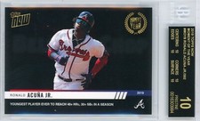2019 TOPPS NOW #MOY8 RONALD ACUNA JR. ROOKIE BGS BLACK LABEL QUAD 10 PR: 392!