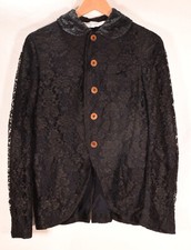 Comme des Garcons Jacket Black Lace Button Down LS Blazer S Japan Womens