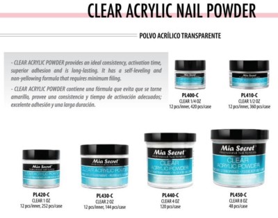 Mia Secret Clear Acrylic Powder 0.5oz 
