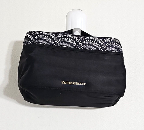 victorias secret satin garment bag travel case zip around black 