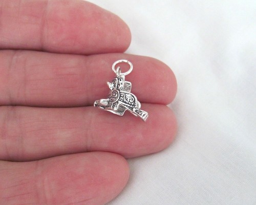 Sterling Silver 14mm western saddle charm