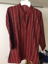 Maroon/Ivory Boys Silk Kurta Pajama 2 piece Indian/Pakistani Traditional
