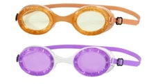 Dolfino Kids Latex Free Swim Goggles with Soft Head Strap, Orange and Purple, 2 